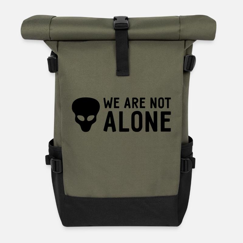 Alien - Nous ne sommes pas seuls - Extraterrestres - Sac à dos roll top - olive/noir