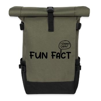Fun Fact : I Don't Care | Funny Saying Sarcastic - Sac à dos roll top - olive/noir - Devant