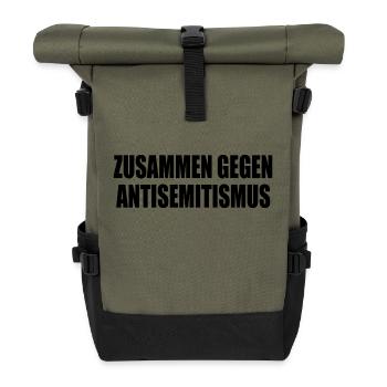 zusammen gegen antisemitismus - Rolltop Rucksack - Olive/Schwarz - Vorne
