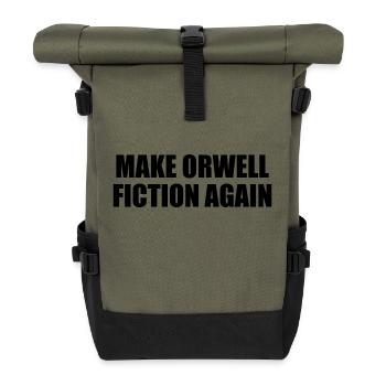 make orwell fiction again - Roll Top Backpack - olive/black - Front