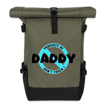 Propriété de papa, noir .En - Sac à dos roll top - olive/noir - Devant