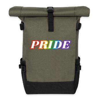 PRIDE Regenbogen LGBTQ schwul - Rolltop Rucksack - Olive/Schwarz - Vorne