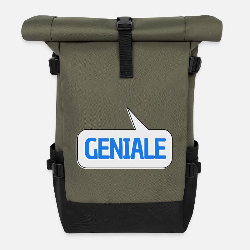 brillant - Sac à dos roll top - olive/noir