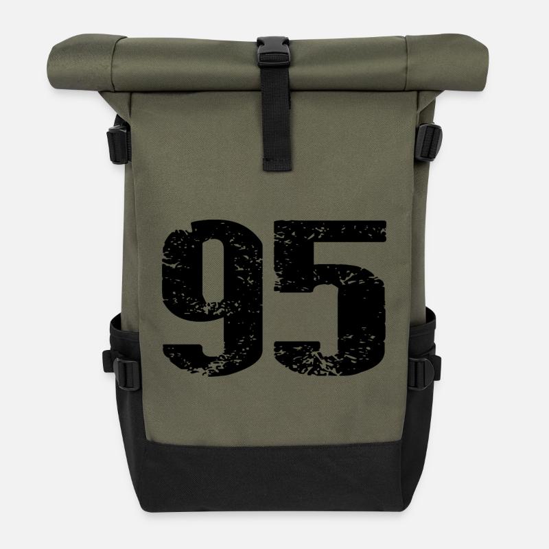 95 Number Leotard - Roll Top Backpack - olive/black