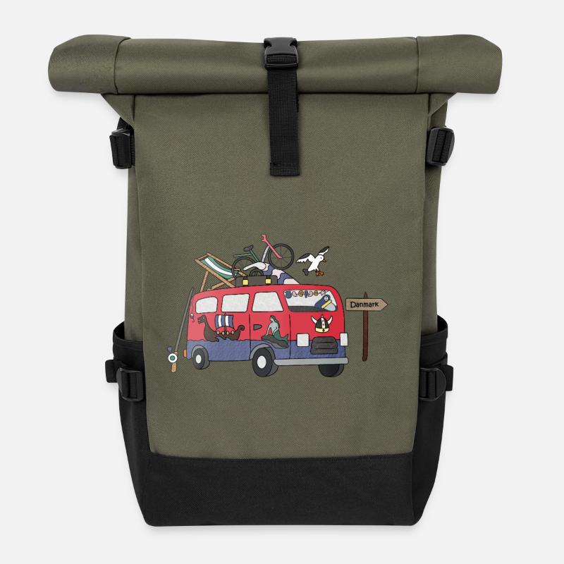 Camper Hygge Daenemark - Rolltop Rucksack - Olive/Schwarz