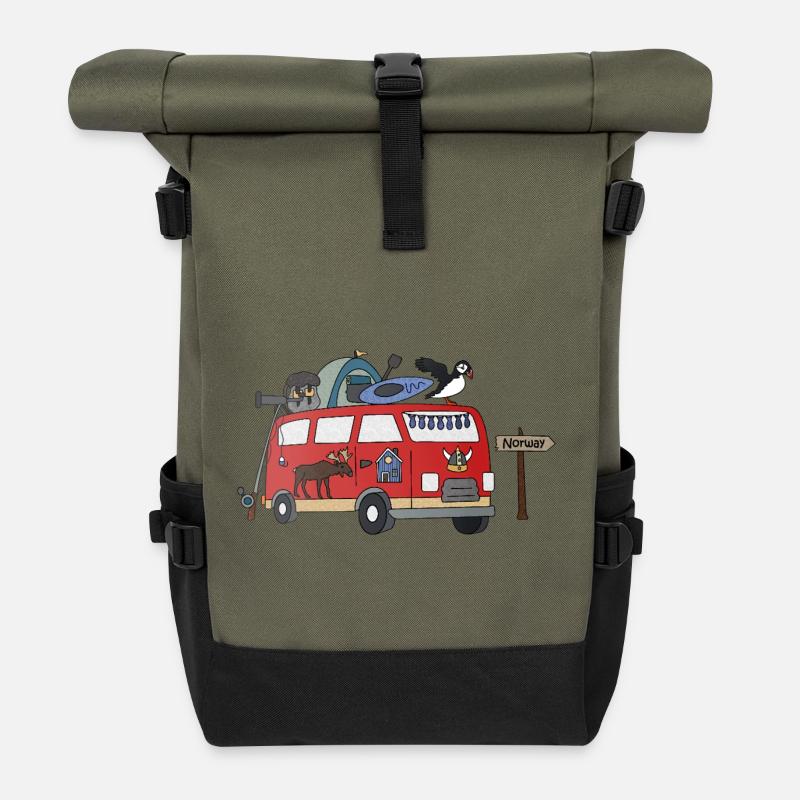 Fjord and Freedom Camper Norway - Roll Top Backpack - olive/black