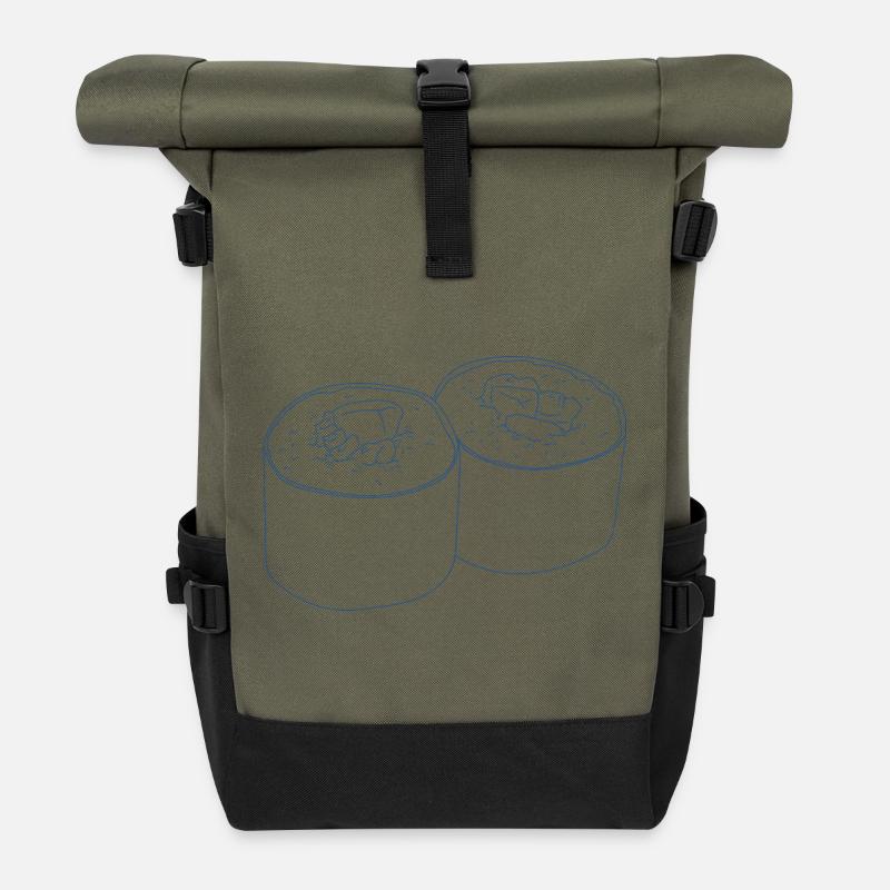 Sushi-Design - Rolltop Rucksack - Olive/Schwarz