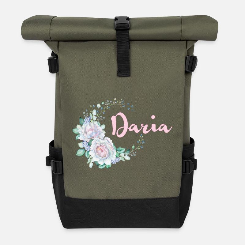 Für Daria - Rolltop Rucksack - Olive/Schwarz