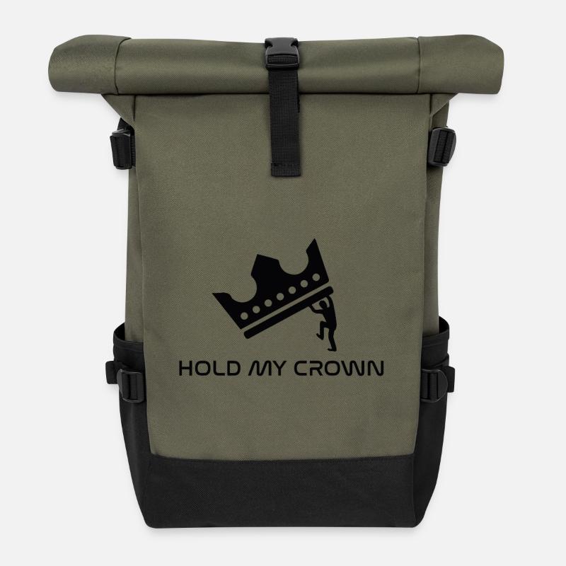 Hold my crown - Rolltop Rucksack - Olive/Schwarz