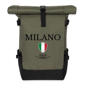 Souvenir Milan, Milan Italy - Roll Top Backpack - olive/black - Front