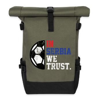 In Serbia we trust - Rolltop Rucksack - Olive/Schwarz - Vorne