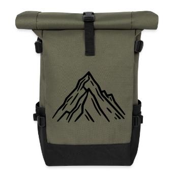 Mountains Symbol Rocks - Roll Top Backpack - olive/black - Front