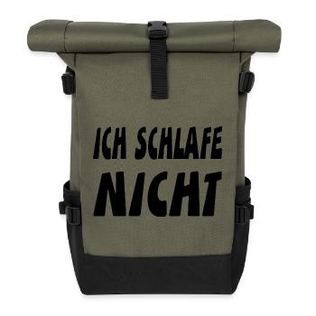 Schlafen - Rolltop Rucksack - Olive/Schwarz - Vorne