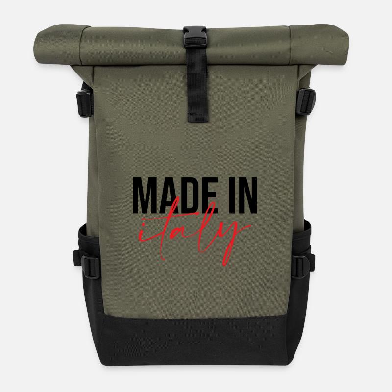 Made in Italy - Sac à dos roll top - olive/noir