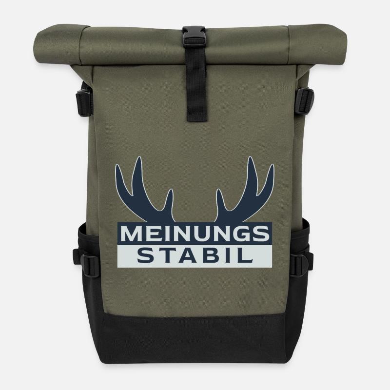 meinungsstabil Dickkopf Sturkopf Sturschädel stur - Rolltop Rucksack - Olive/Schwarz