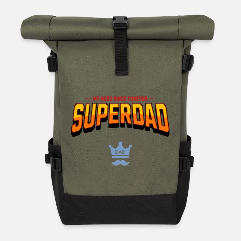 Superdad - Roll Top Backpack - olive/black