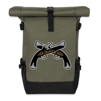 Pirate Guns - Roll Top Backpack - olive/black - Front