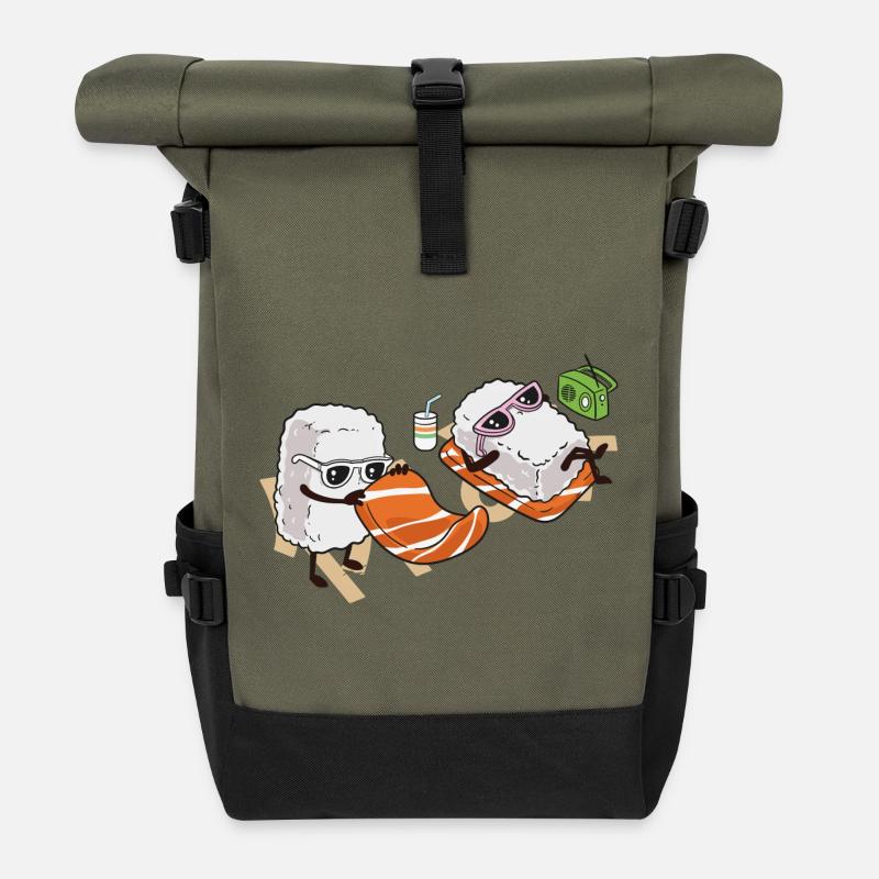 Delicious holidays - Roll Top Backpack - olive/black