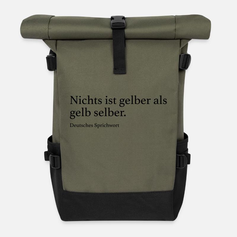 Nichts ist gelber als gelb selber. - Rolltop Rucksack - Olive/Schwarz