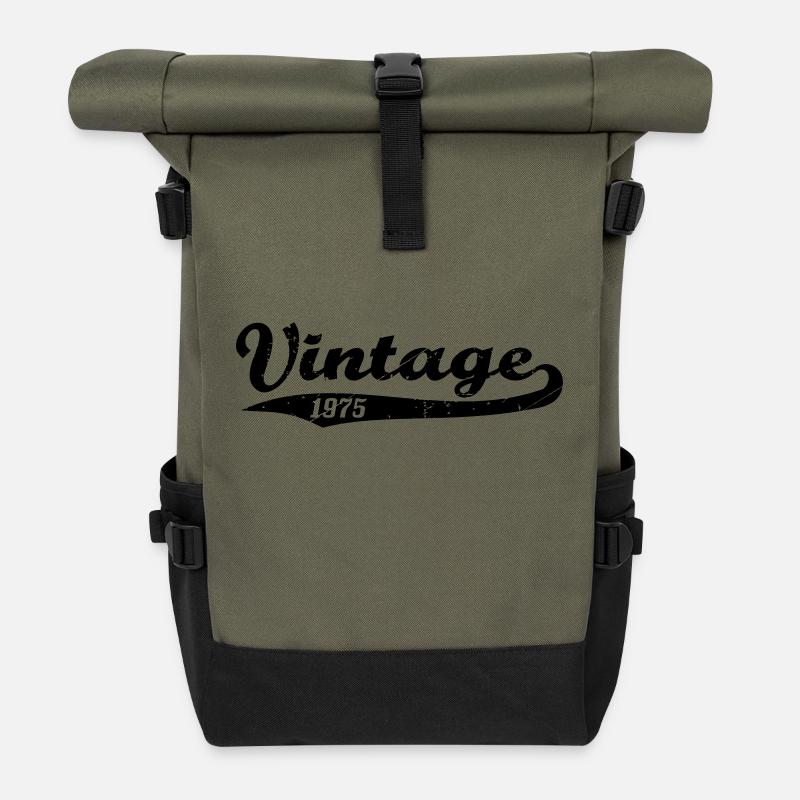 Vintage 1975 - Rolltop Rucksack - Olive/Schwarz