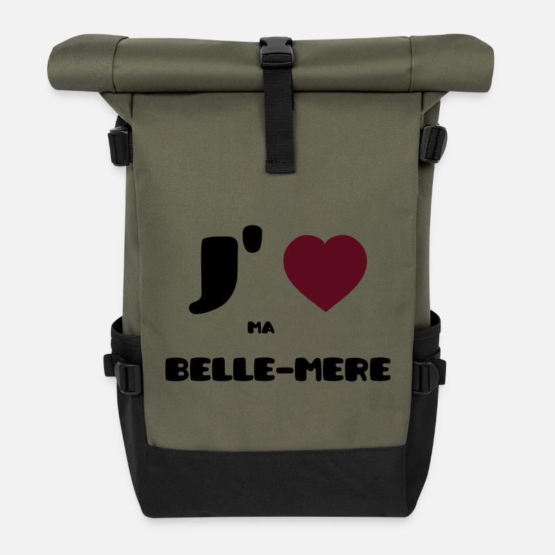 Ich liebe meine Mutter (V) - Rolltop Rucksack - Olive/Schwarz
