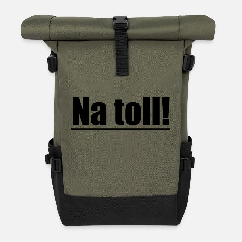 Na toll! - Rolltop Rucksack - Olive/Schwarz