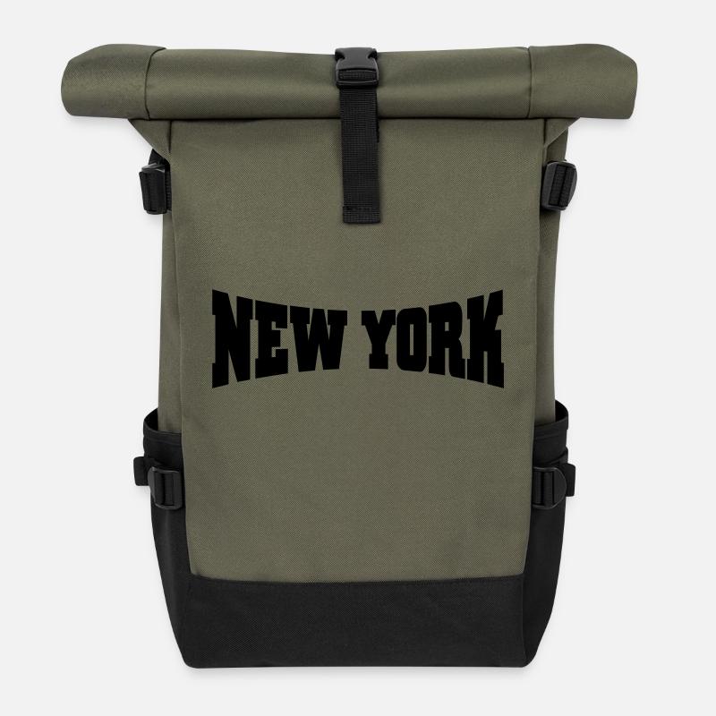 New York - Rolltop Rucksack - Olive/Schwarz