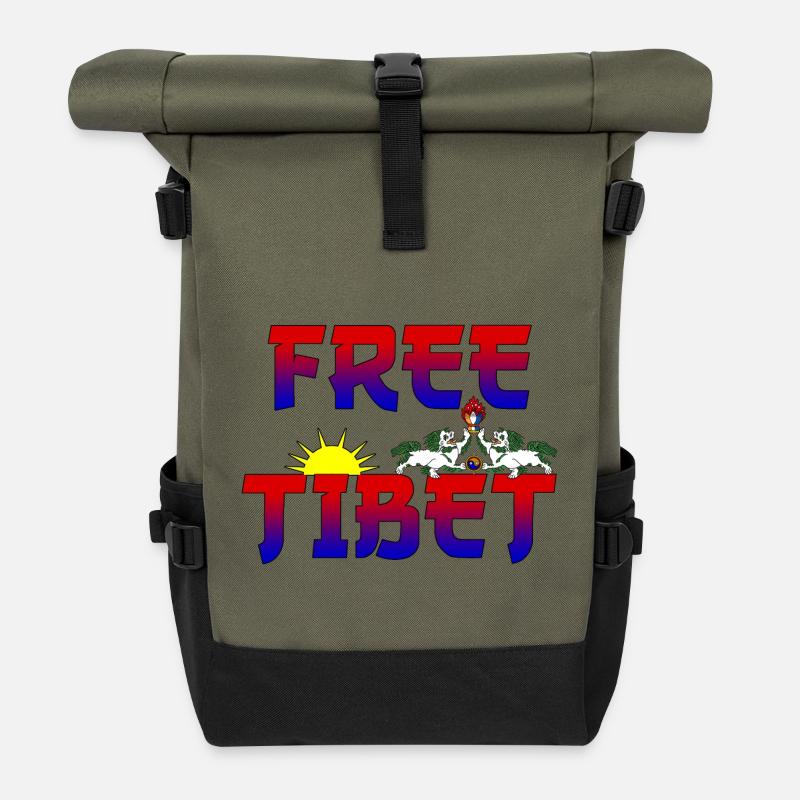 Tibet Free - Rolltop Rucksack - Olive/Schwarz