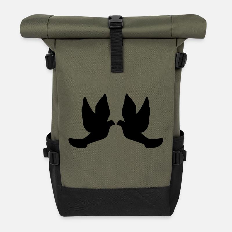 Tauben - Rolltop Rucksack - Olive/Schwarz