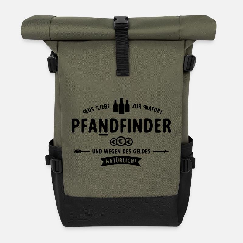 Pfadfinder wird zum Pfandfinder - Rolltop Rucksack - Olive/Schwarz