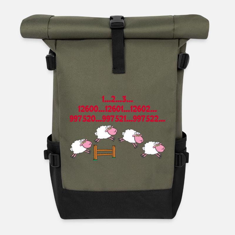 Compter les moutons - Sac à dos roll top - olive/noir