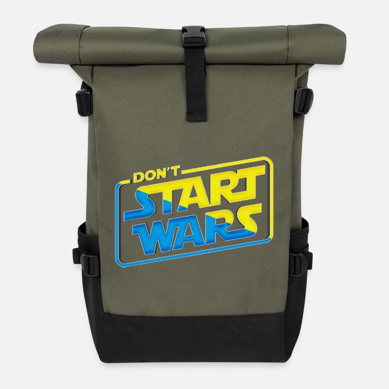 Don't start wars support Ukraine - Roll Top Backpack - olive/black
