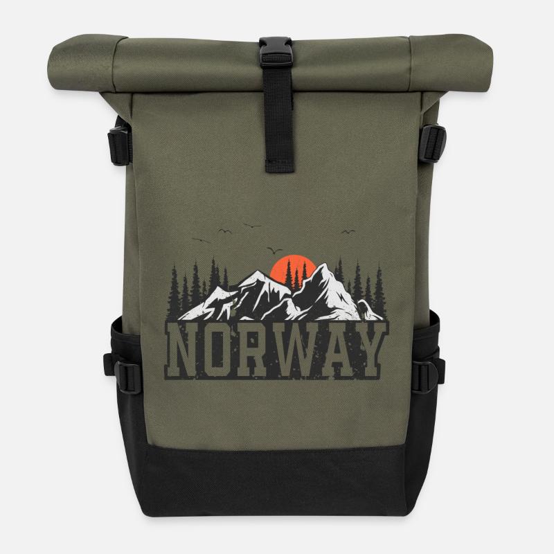 Norwegen - Rolltop Rucksack - Olive/Schwarz