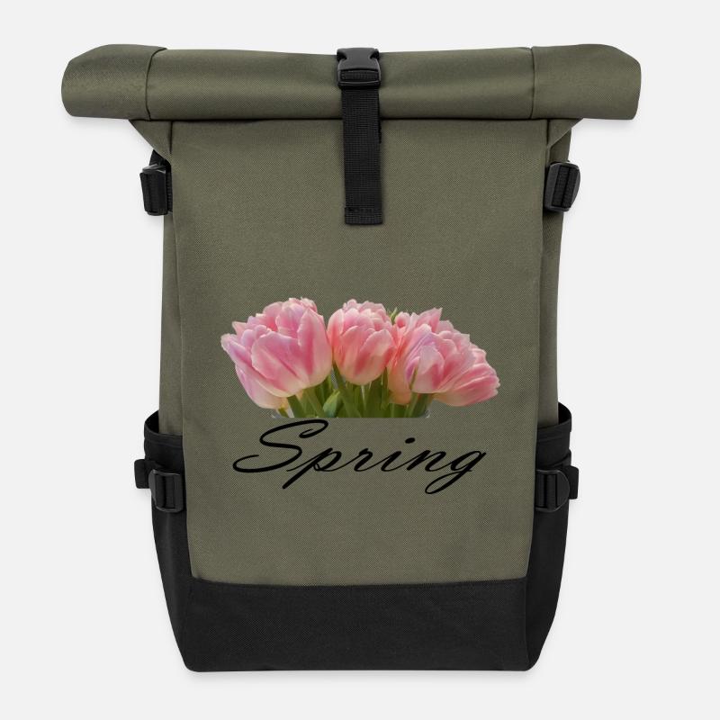 Frühlingsboten - Rolltop Rucksack - Olive/Schwarz