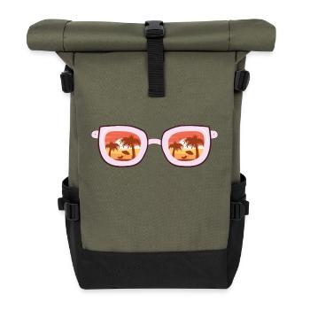 lunettes de soleil - Sac à dos roll top - olive/noir - Devant