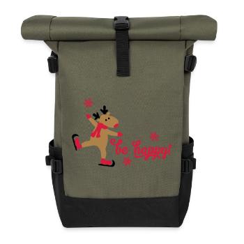Funny Christmas - Roll Top Backpack - olive/black - Front