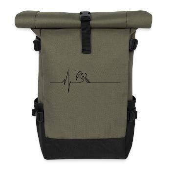 Électrocardiogramme - La Mort - Noir - Sac à dos roll top - olive/noir - Devant