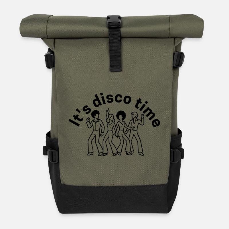 It s disco time - Roll Top Backpack - olive/black