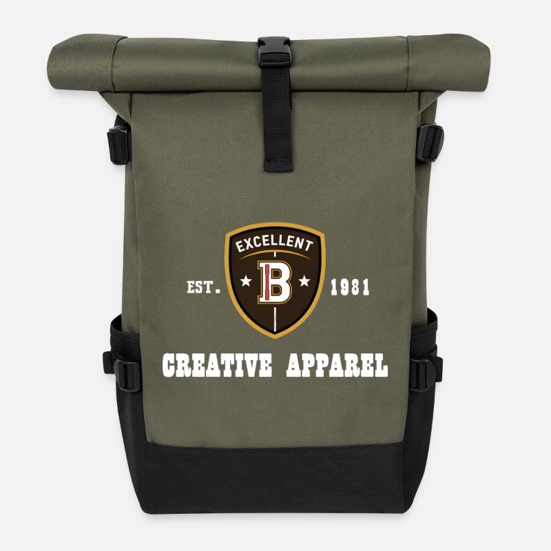 CREATIVE APPAREL Jahrgang 1981 - Rolltop Rucksack - Olive/Schwarz