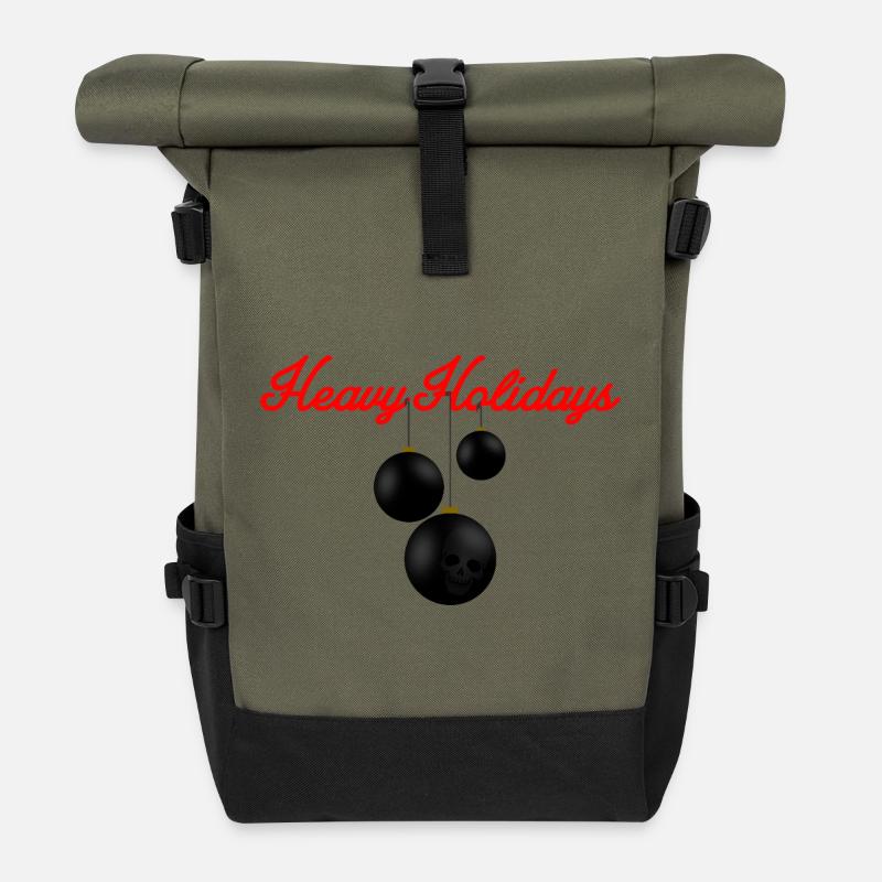 HEAVY HOLIDAYS - Rolltop Rucksack - Olive/Schwarz
