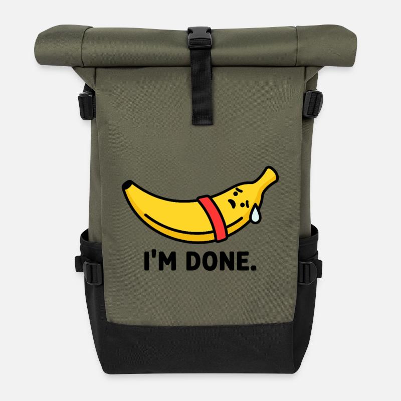 Das Workout Burnout Banana - Rolltop Rucksack - Olive/Schwarz