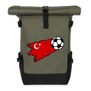 Graphique du football drapeau turc - Sac à dos roll top - olive/noir - Devant