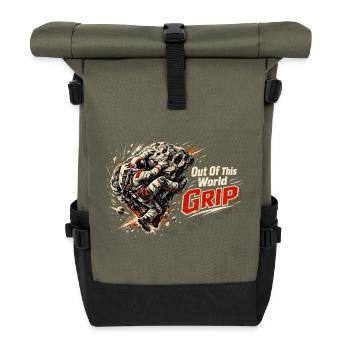 Out Of This World Grip – Astronaut bouldering - Roll Top Backpack - olive/black - Front