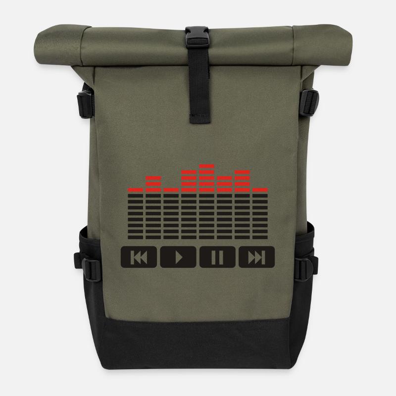 Equalizer audio player dj - Rolltop Rucksack - Olive/Schwarz