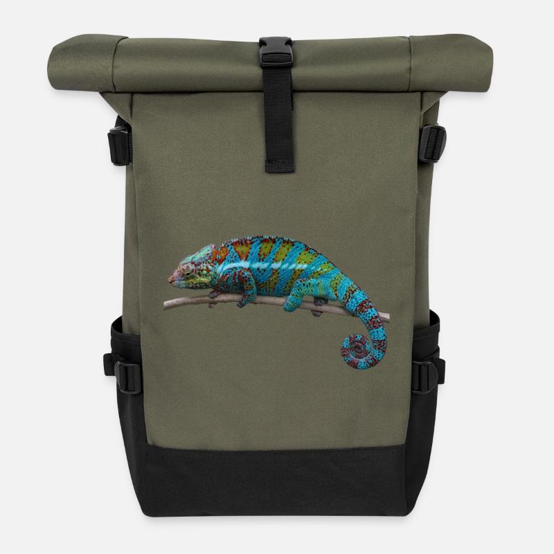 chameleon - Roll Top Backpack - olive/black