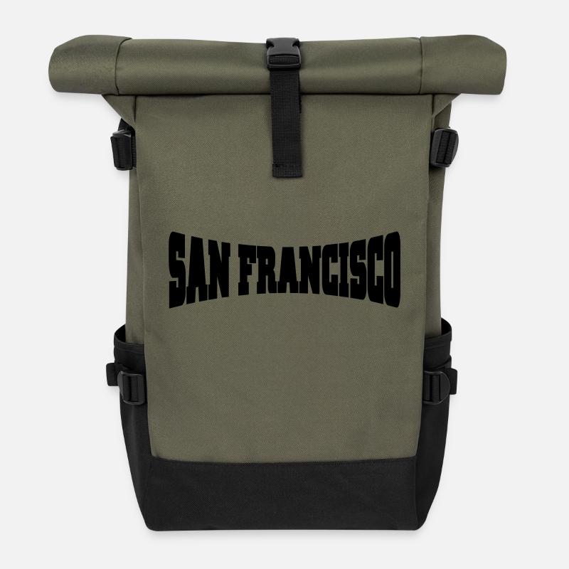 San Francisco - Roll Top Backpack - olive/black