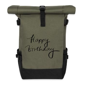 Joyeux anniversaire - Sac à dos roll top - olive/noir - Devant