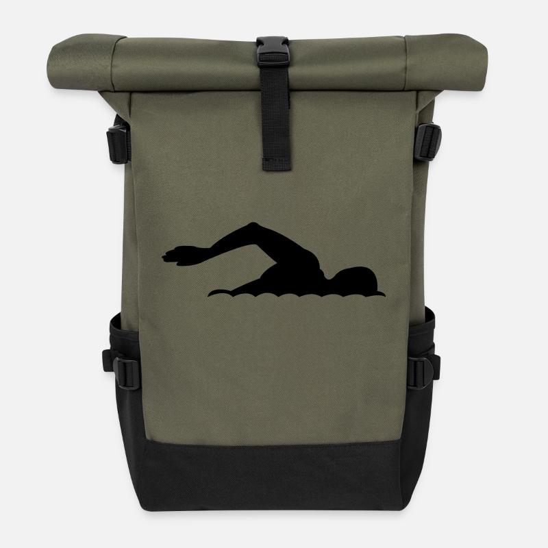 swim - Rolltop Rucksack - Olive/Schwarz