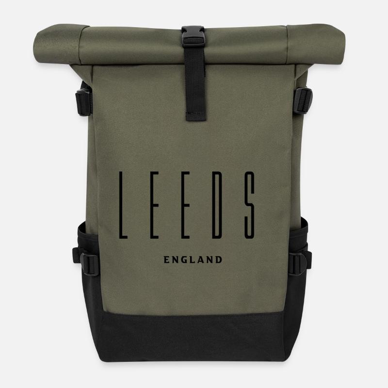 Leeds UK - Roll Top Backpack - olive/black