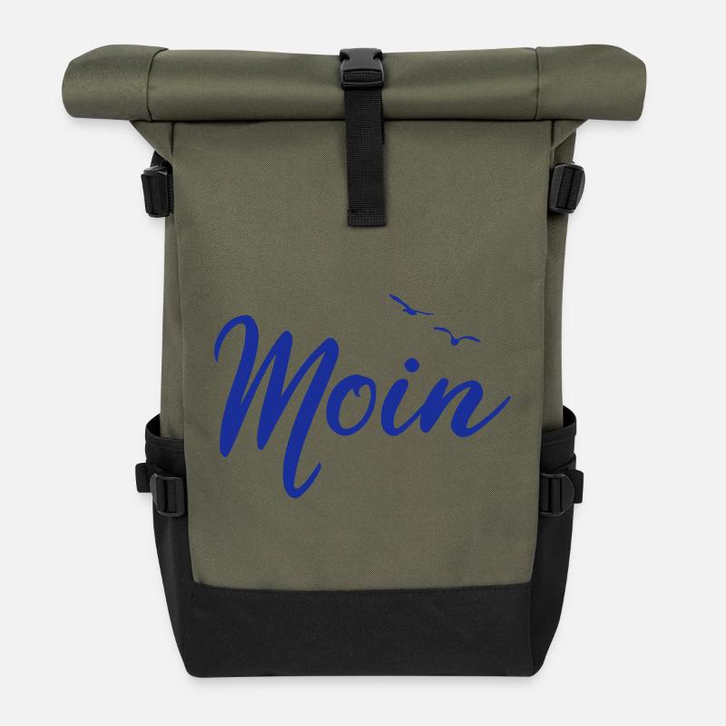 Moin & Möwen (D.I.Y.) - Rolltop Rucksack - Olive/Schwarz